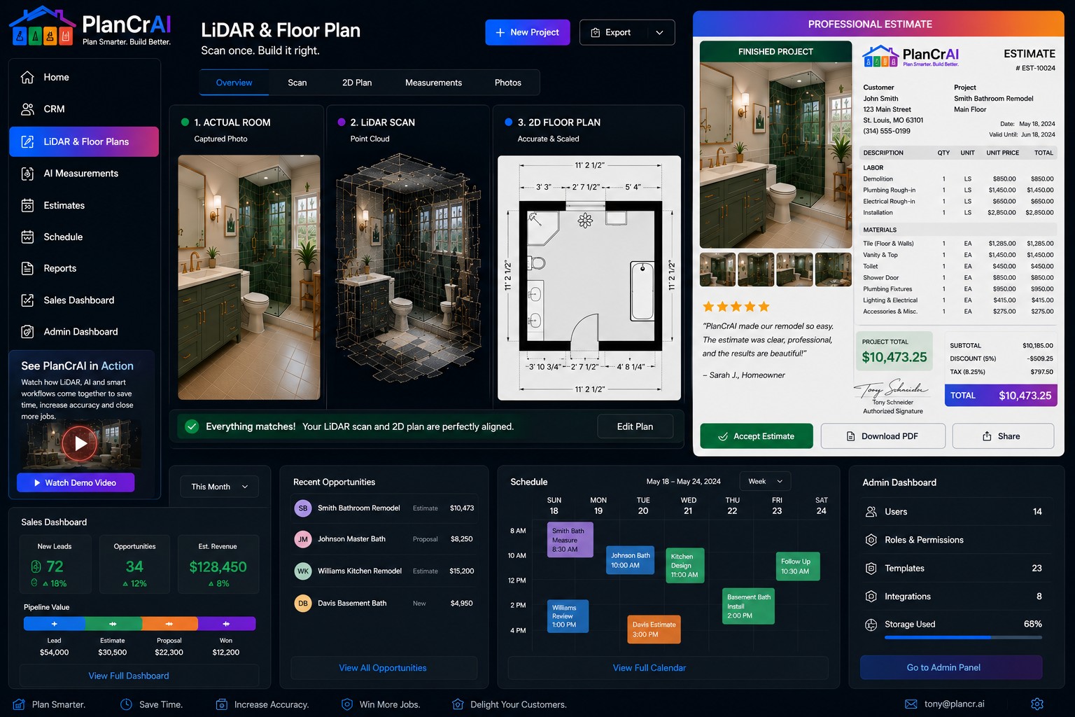 PlanCrAI app dashboard