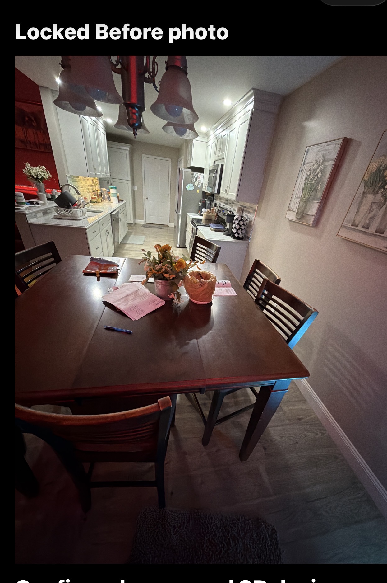 Locked before photo of the original kitchen